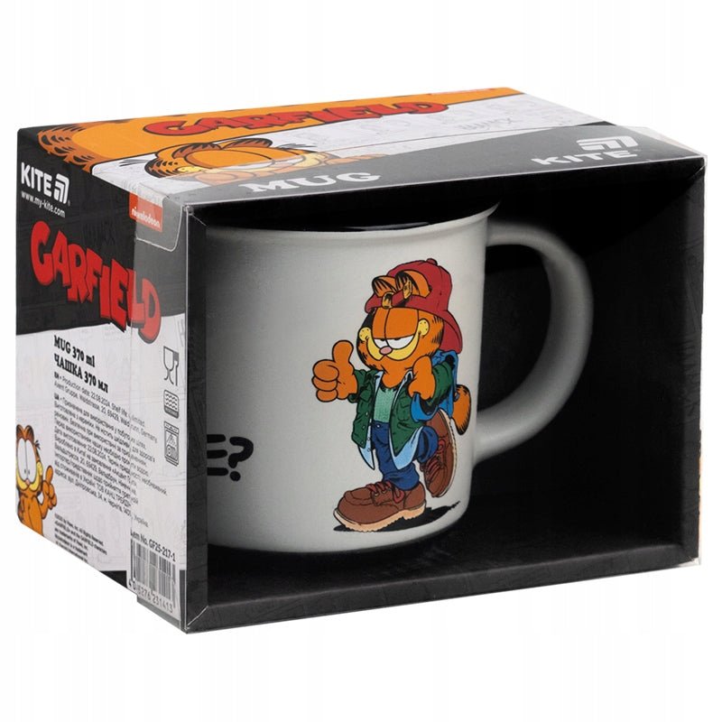 Ceramiczny kubek Garfield 370 ml – funkcjonalny i stylowy, idealny do codziennego użytku z rączką zapewniającą komfort