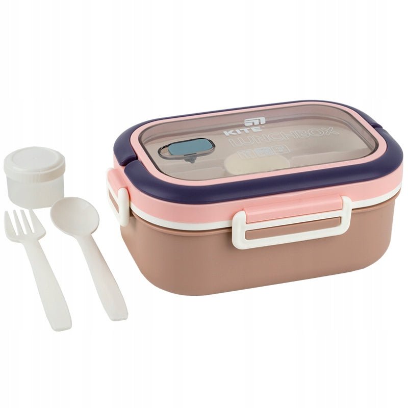 Śniadaniówka z bocznymi zatrzaskami i klapką do podgrzewania w mikrofalówce