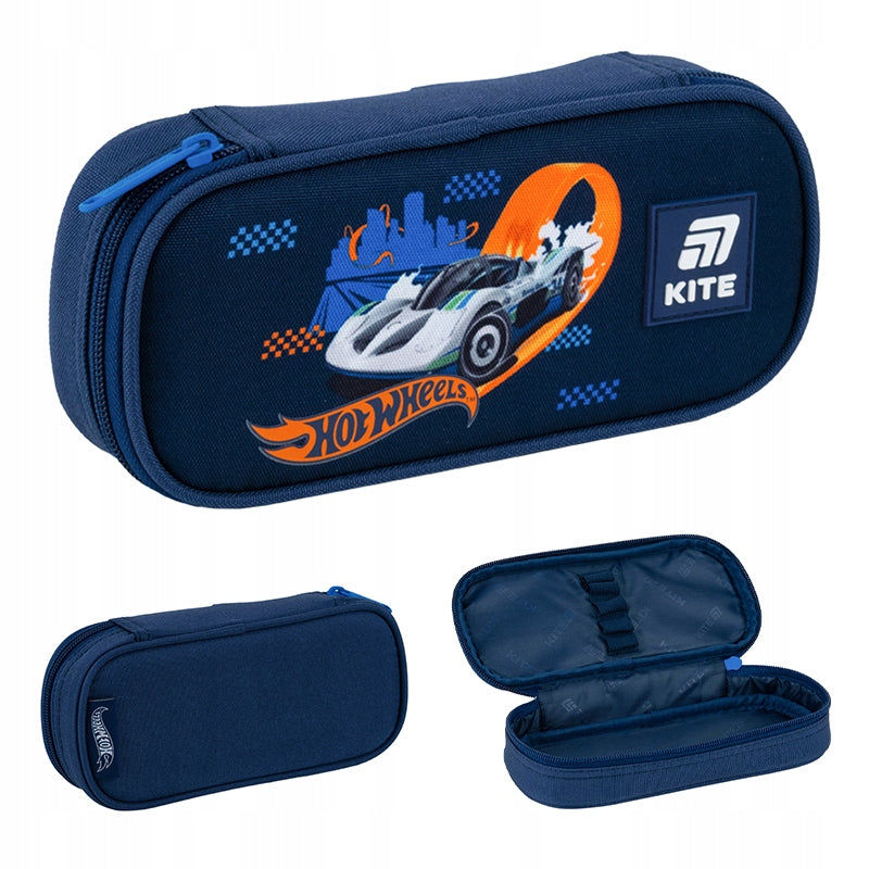 Piórnik szkolny dla chłopca niebieski Hot Wheels Kite