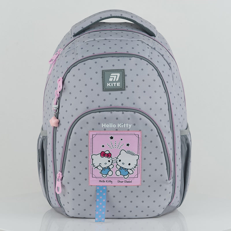 Plecak szkolny młodzieżowy Kite dla dziewczyn Hello Kitty szary