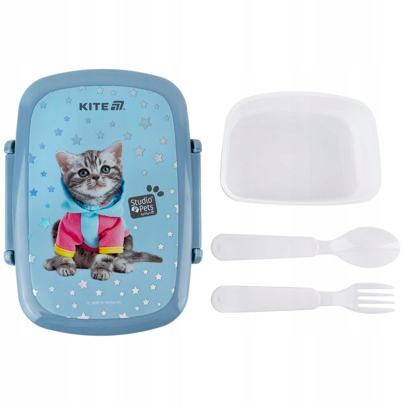 Lunchbox Śniadaniówka ze Sztućcami 750 ml kotek Studio Pets Kite