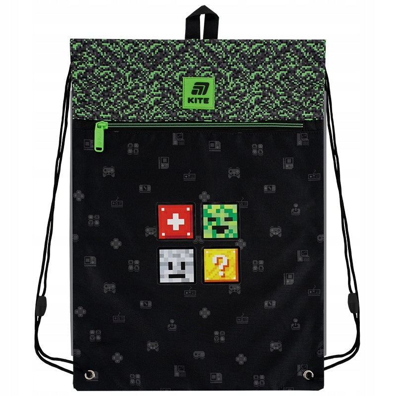Worek na buty szkolny dla chłopca pixel craft kite