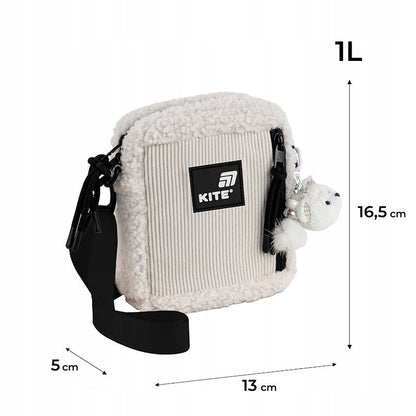 Torebka crossbody beżowa młodzieżowa z pluszem Kite