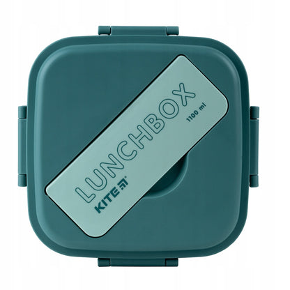 Lunchbox ze sztuccami na 3 komory 1100ml zielony