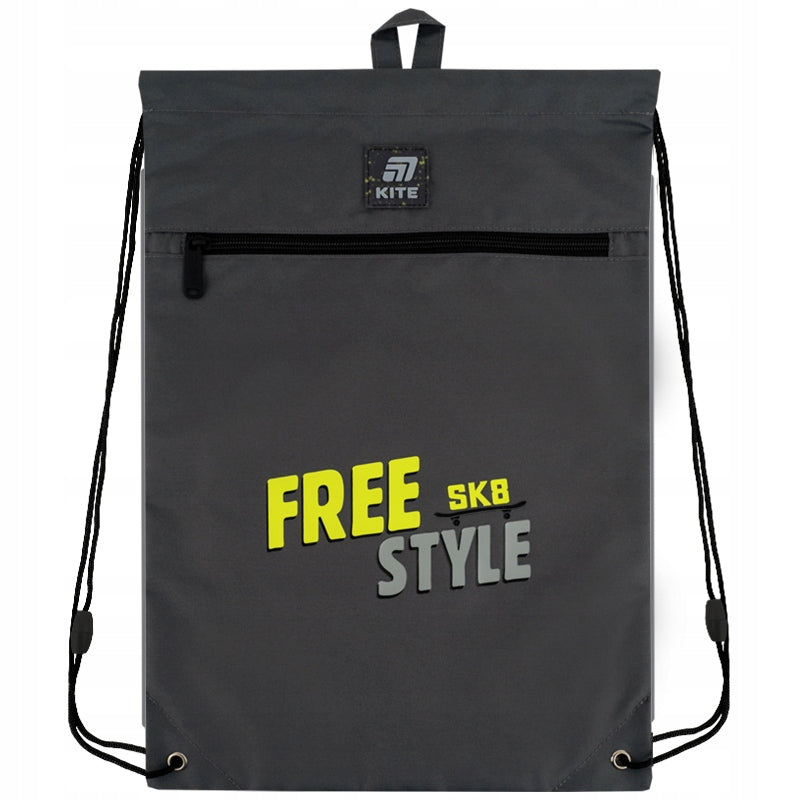 Worek na buty szkolny dla chłopca szary free style Kite