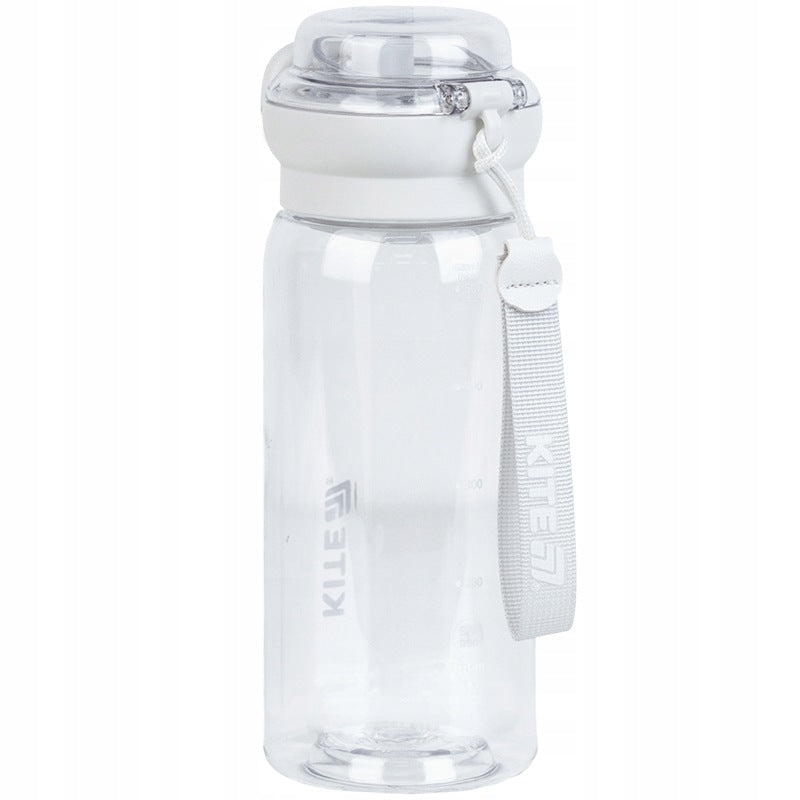 Bidon tritanowy do szkoły na trening z sitkiem ustnikiem 500ml biały Kite