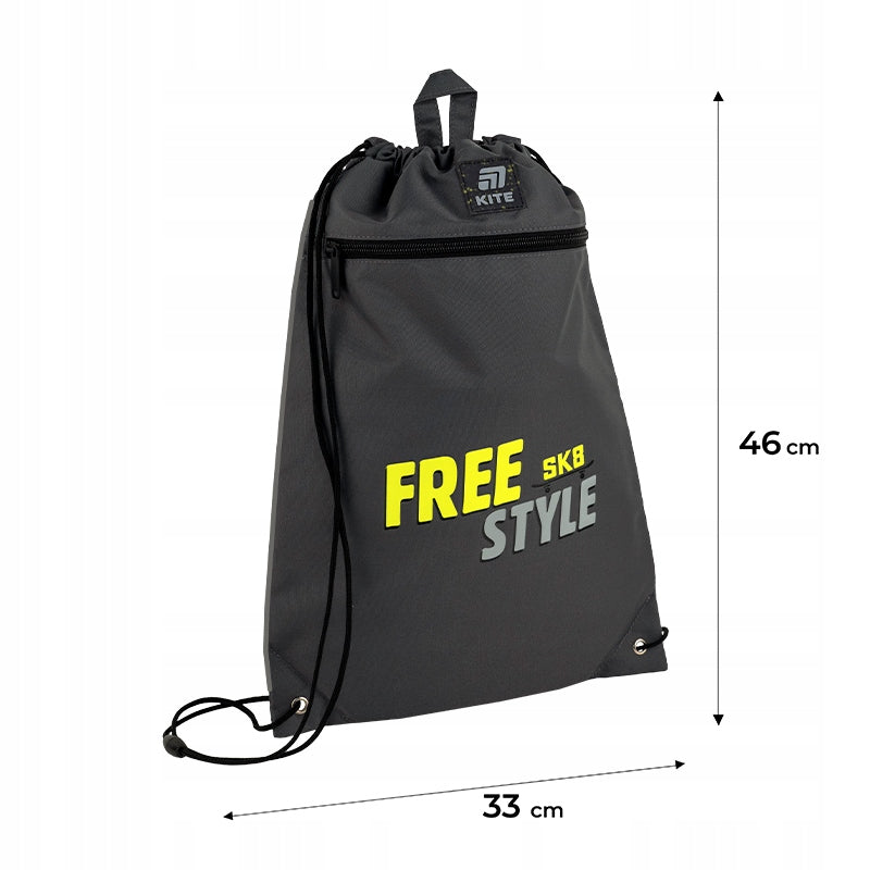 Worek na buty szkolny dla chłopca szary free style Kite