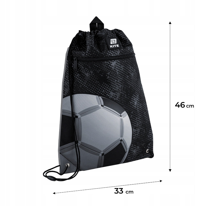 Worek na buty szkolny dla chłopca czarny football Kite