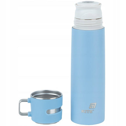 Termos z kubkiem metalowy 500 ml niebieski
