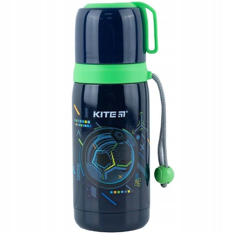 Termos dla chłopców z kubkiem metalowy Football 350 ml Kite
