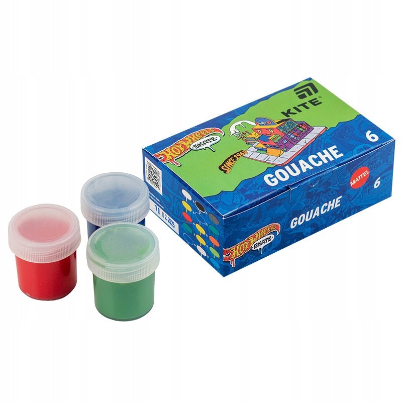 Zestaw farb gwaszowych do szkoły 6 sztuk Hot Wheels