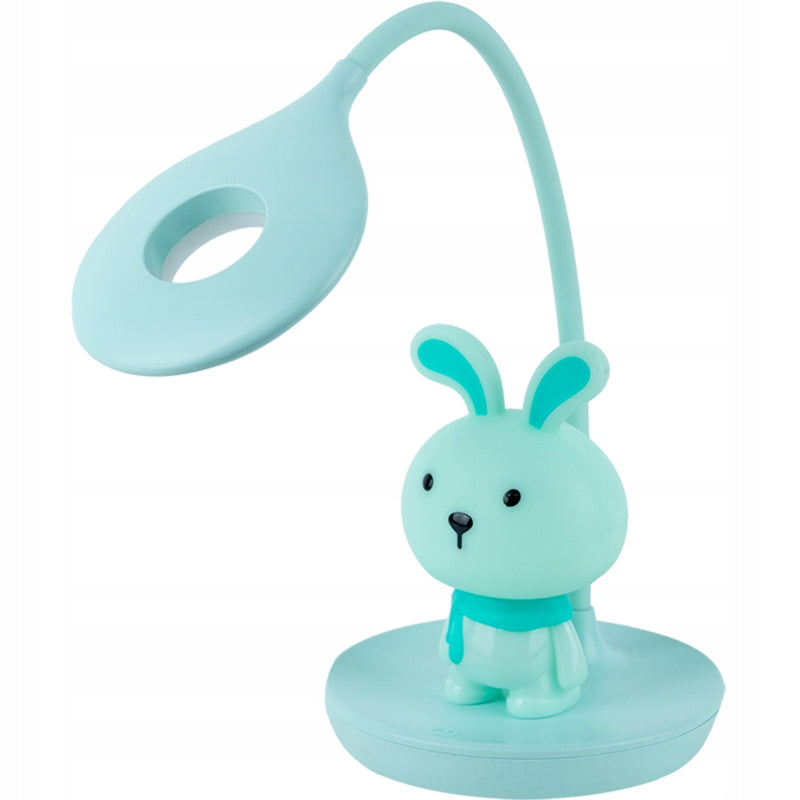Lampa z krolikiem zielona zgieta