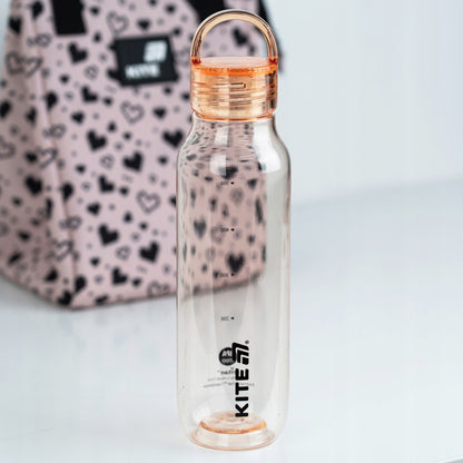 Pomarańczowa butelka przezroczysta na wodę tritan 670ml do szkoły Kite