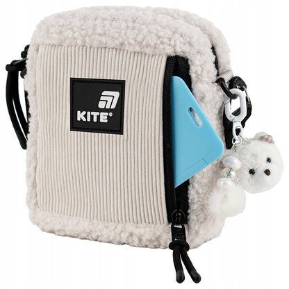 Torebka crossbody beżowa młodzieżowa z pluszem Kite