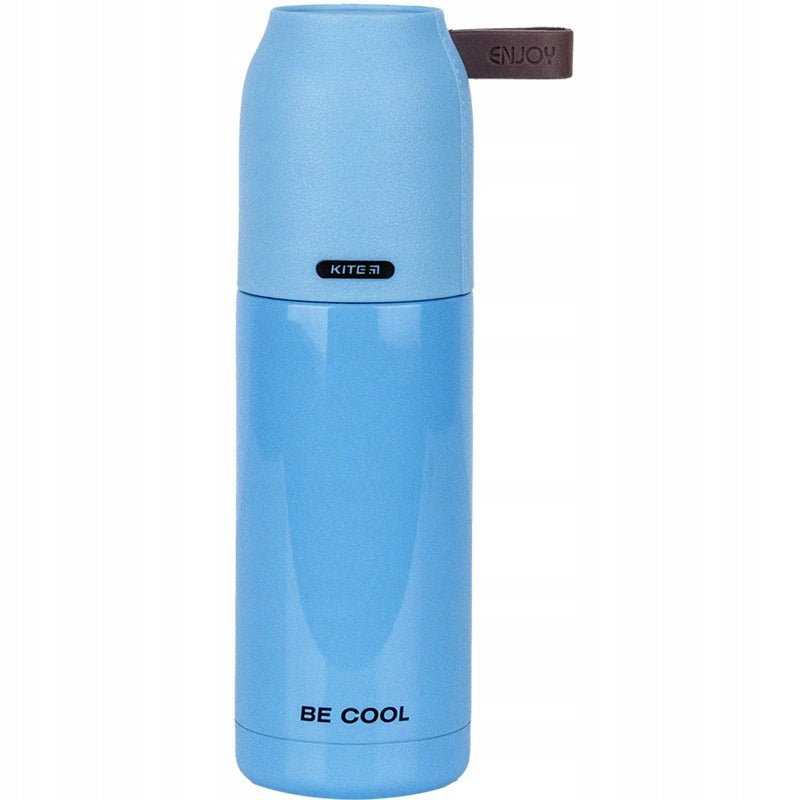 Termos z kubkiem metalowy 350 ml niebieski