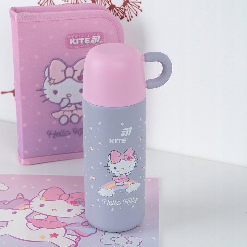 Termos z kubkiem dla dzieci metalowy 480 ml Hello Kitty