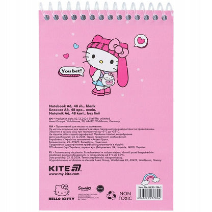 Notes spiralny A6 kołonotatnik Hello Kitty Kite