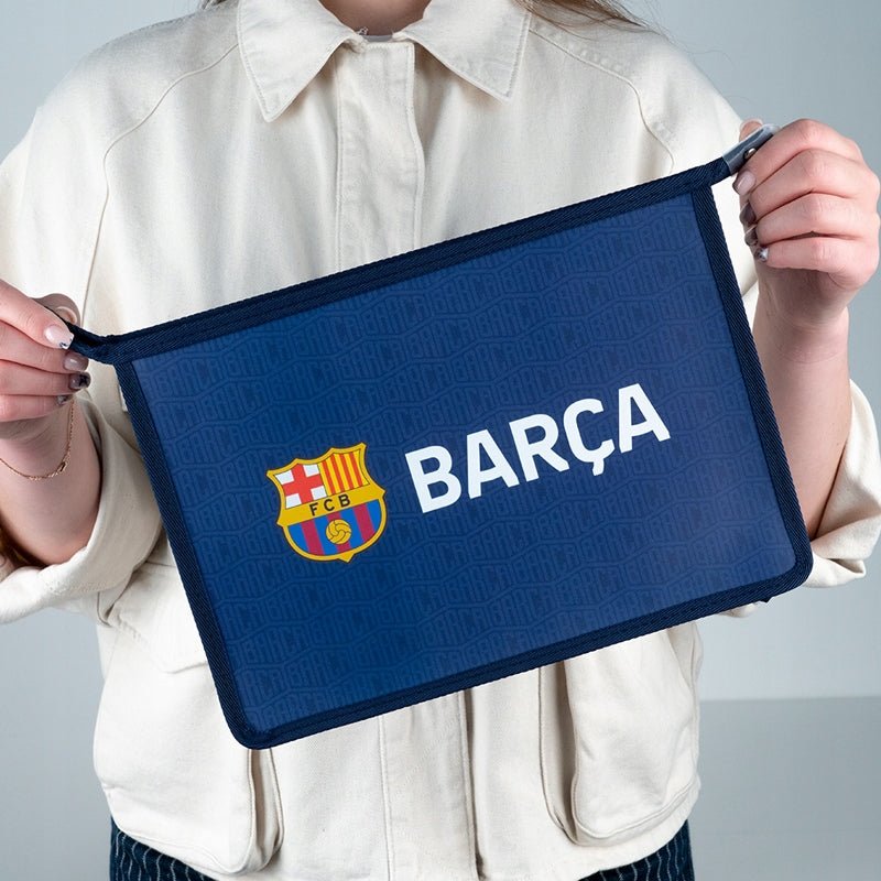 Teczka na suwak szkolna A4 FC Barcelona