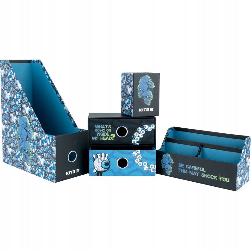 Organizer na biurko 4 elementy karton oczy czaszki