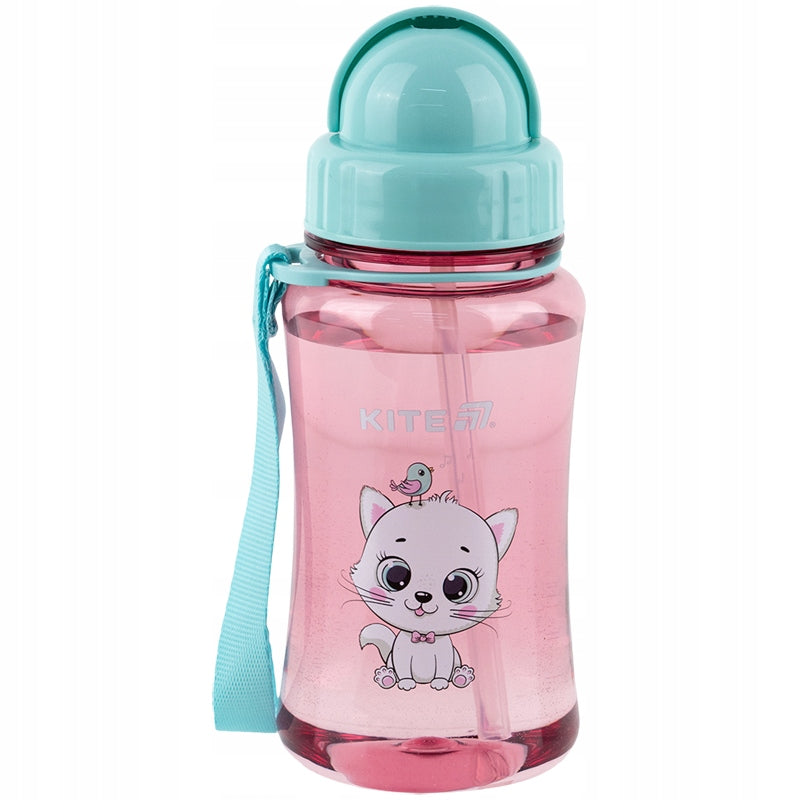 Butelka na wodę dla dziewczynki z kotkiem 350 ml Kite