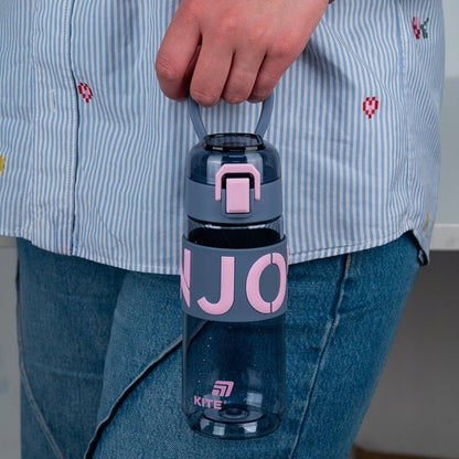 Butelka na wodę bidon do szkoły na siłownię 550 ml z sitkiem szary