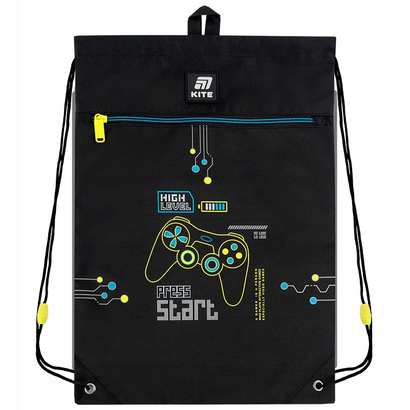 Worek na buty szkolny dla chłopca czarny game Kite