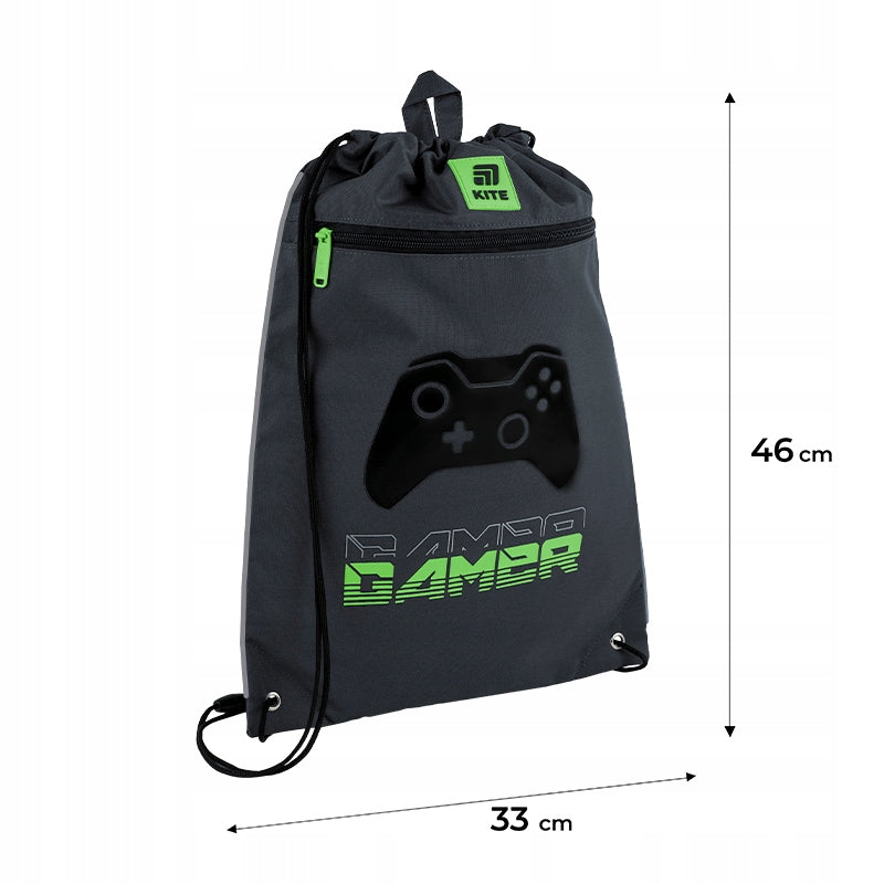 Worek na buty szkolny dla chłopca szary gamer Kite