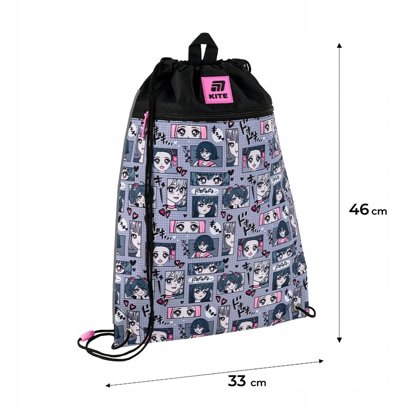 Worek na buty szkolny dla dzieci anime girl Kite
