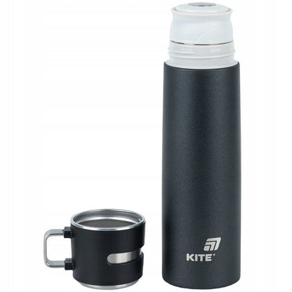 Termos z kubkiem metalowy 500 ml czarny