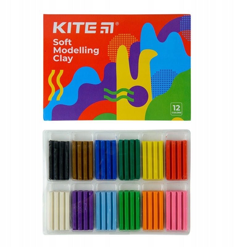 Plastelina 12 Kolorów do szkoły dla dzieci wielokolorowa Kite