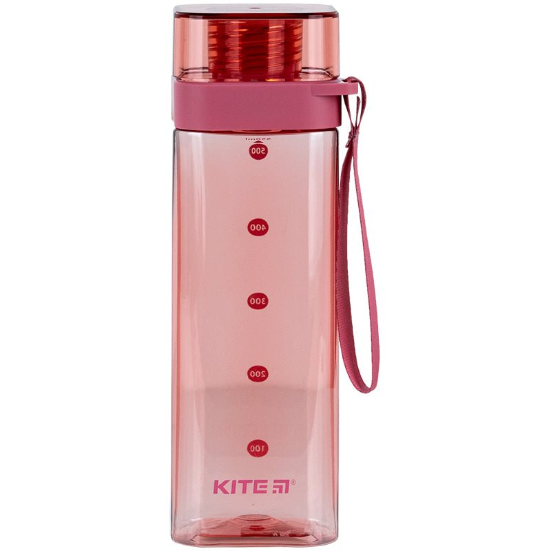 Butelka na wodę, kwadratowa 550 ml, różowy