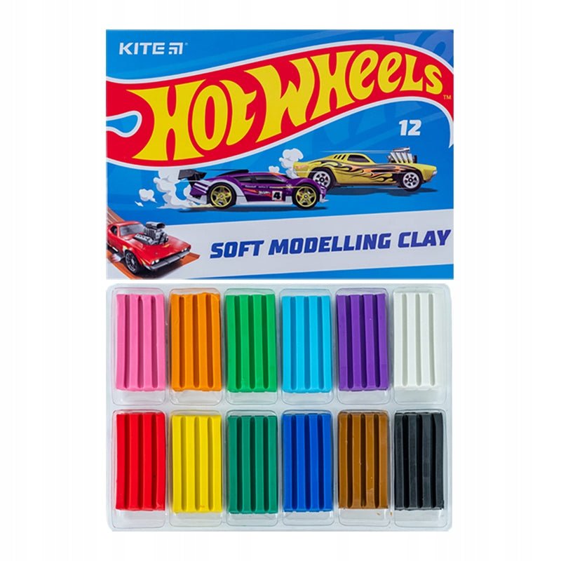 Plastelina 12 kolorów dla dzieci Hot Wheels