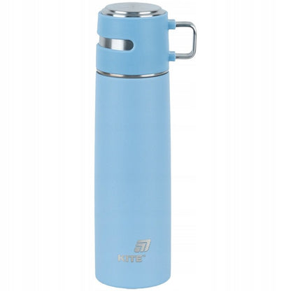 Metalowy termos z uchwytem Kite K25-1224-2, 500 ml, zamknięty, na białym tle