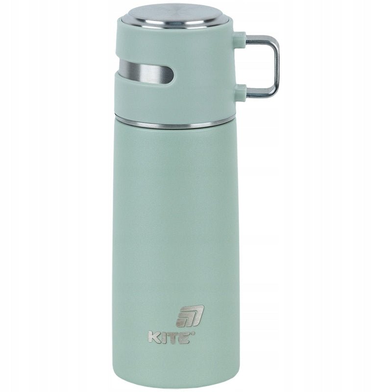 Termos z kubkiem dla dzieci metalowy zielony 350 ml Kite