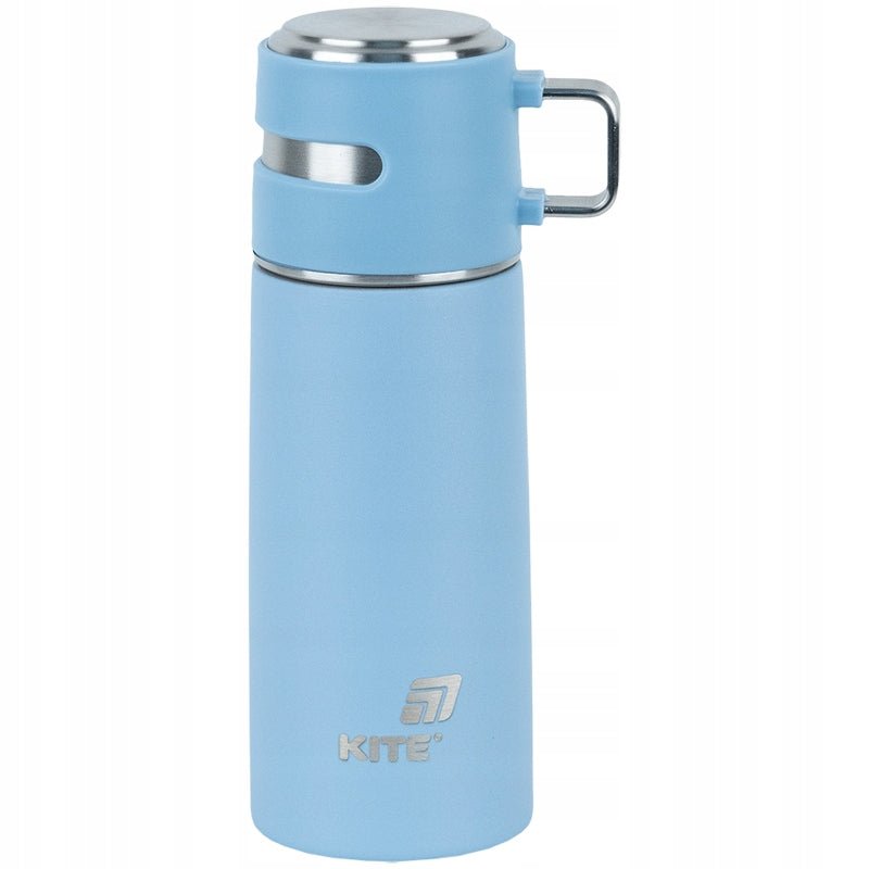 Termos z kubkiem dla dzieci metalowy niebieski 350 ml Kite