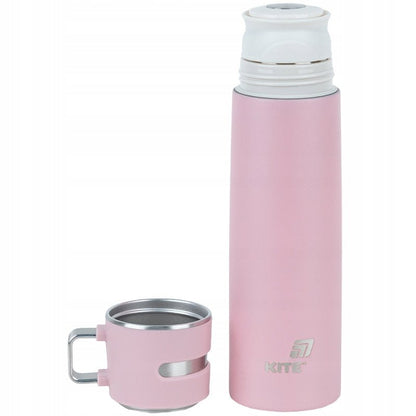 Termos z kubkiem metalowy 500 ml różowy