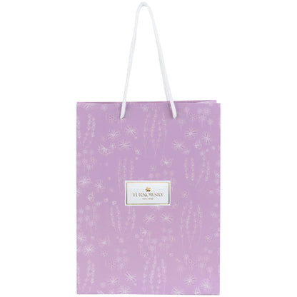 Widok z przodu fioletowej torby prezentowej Axent Turnowsky.