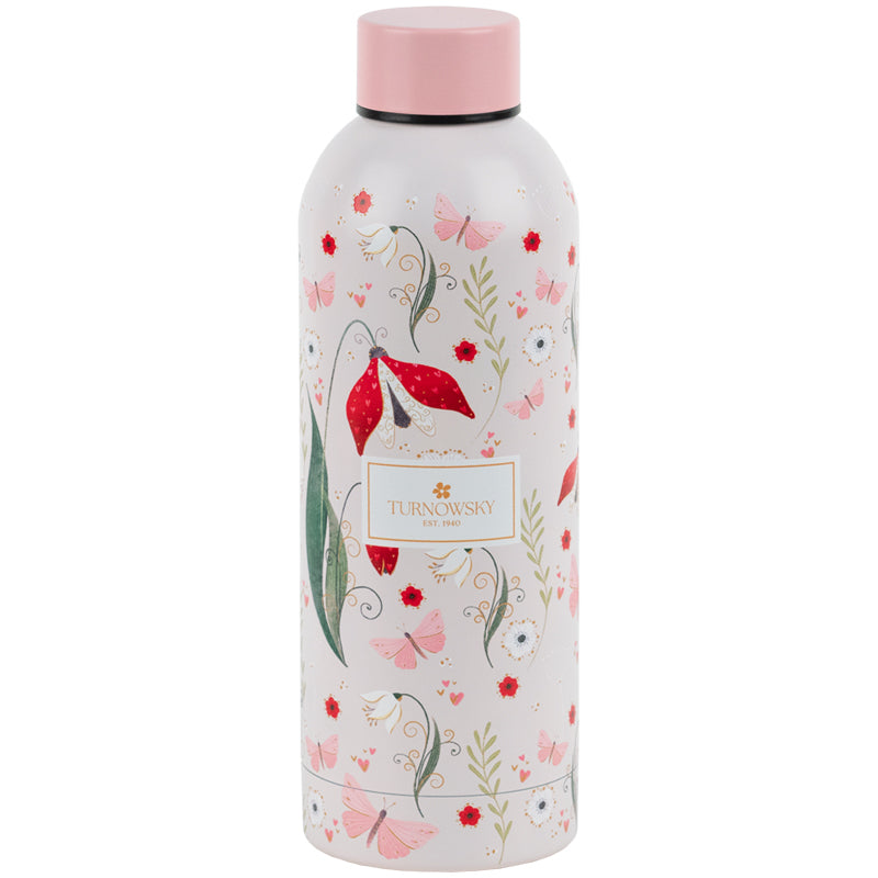 Ogólny wygląd różowej butelki termicznej Axent Secret Garden.