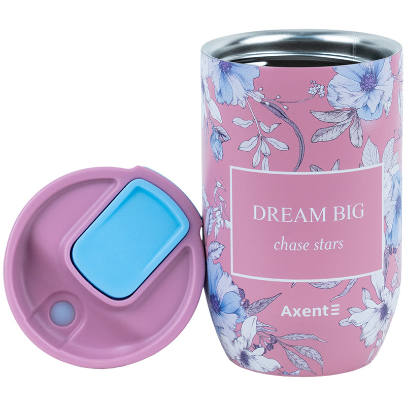 Widok z przodu na kubek termiczny Axent z licencjonowanym wzorem Jewel.