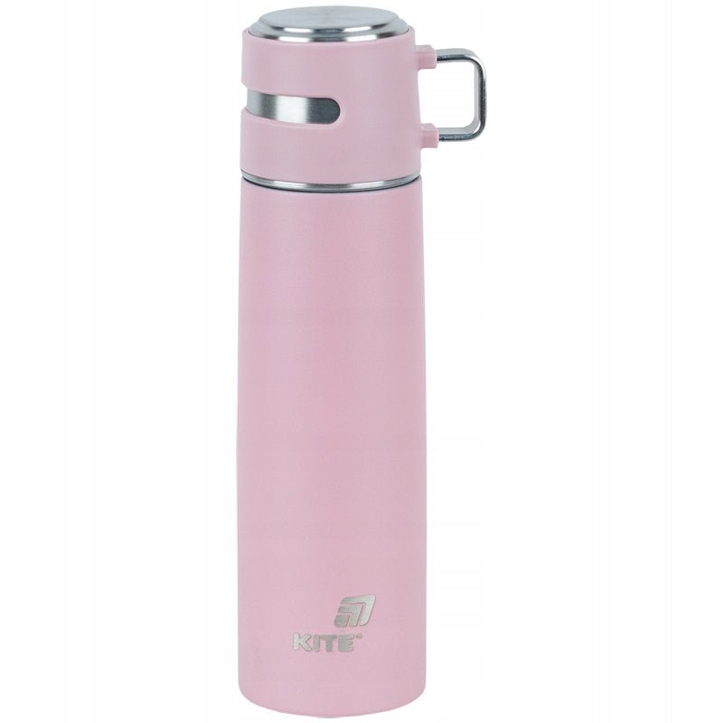 Termos z kubkiem metalowy 500 ml różowy