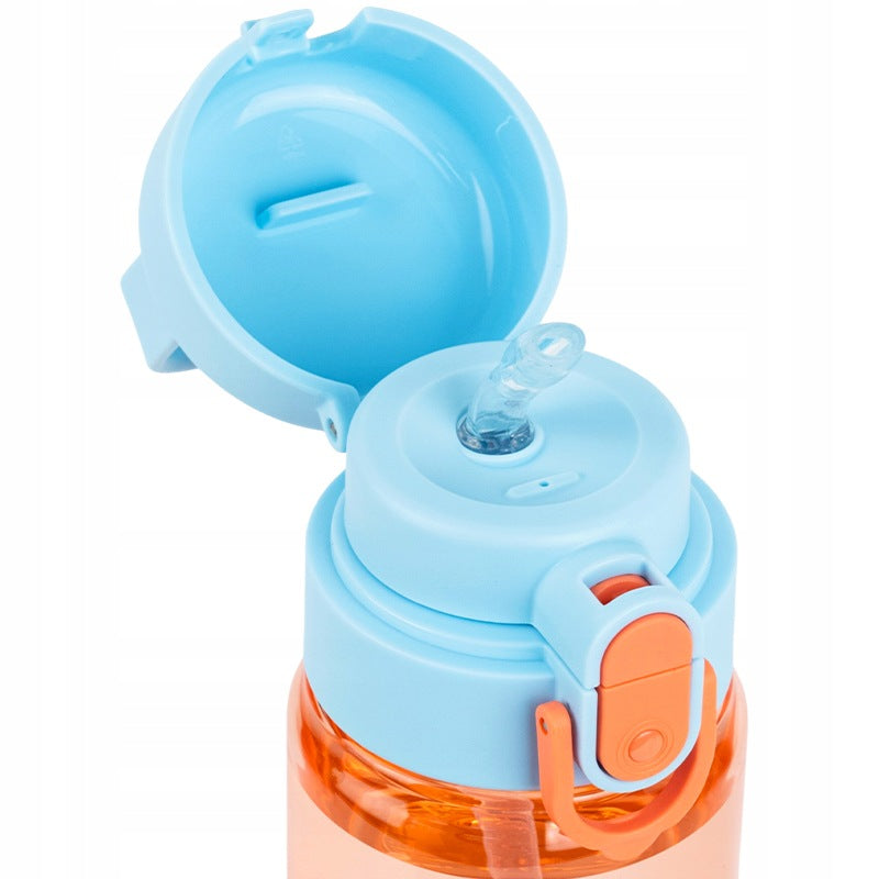 Bidon na wodę tritan 600 ml ze słomką pomarańczowy Kite