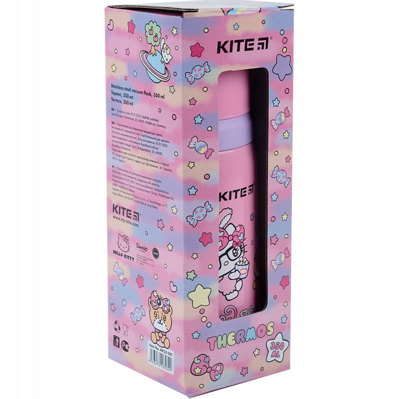 Termos z nadrukiem kubek metal z uchwytem 350 ml Kite HK23-301 Hello Kitty