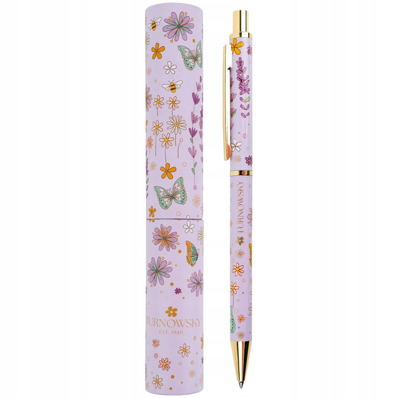 Ekskluzywny długopis metalowy Axent Morning Dew z ornamentem na białym tle.