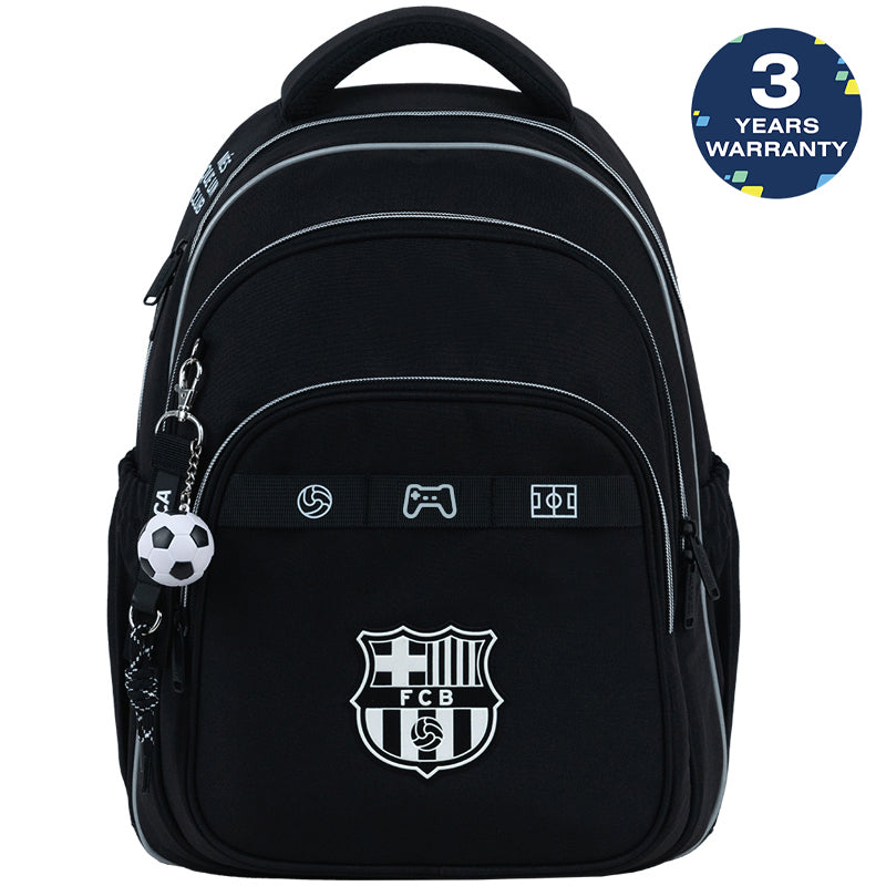 Batoh školský čierny pre chlapcov trieda 4-6 FC Barcelona futbal Kite