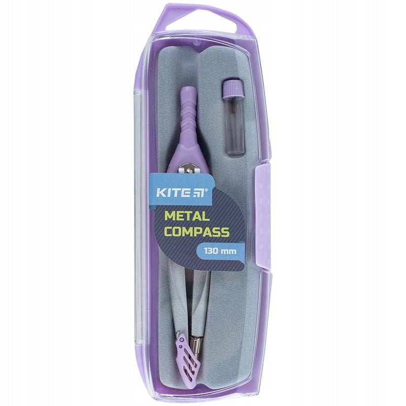 Metalowy cyrkiel szkolny Kite z bezpieczną igłą i solidnym mocowaniem śrubowym