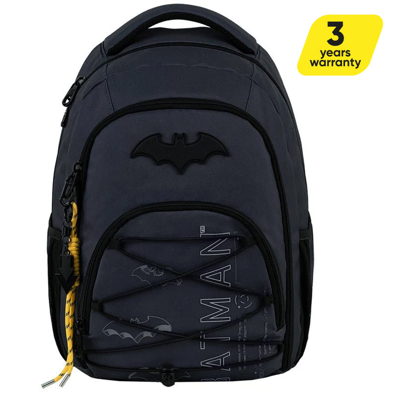 Plecak szkolny Kite DC Batman ortopedyczny szary dla chłopców święcący