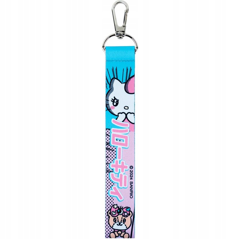 Tekstylna zawieszka Hello Kitty z karabińczykiem widok z przodu
