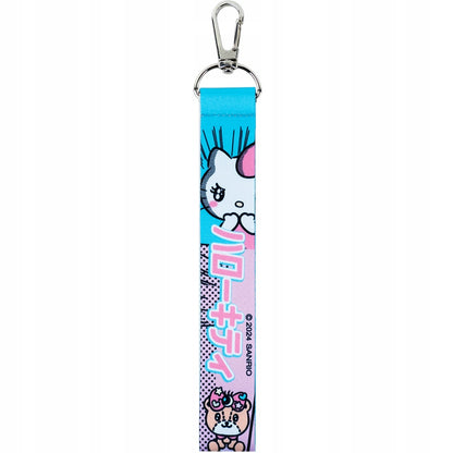 Tekstylna zawieszka Hello Kitty z karabińczykiem widok z przodu