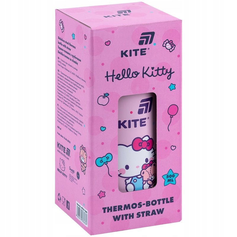 Termos Hello Kitty 400 ml ze slomka i przyciskiem