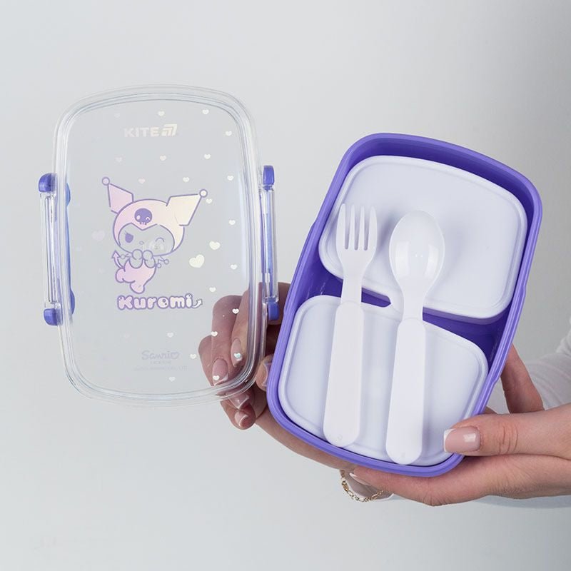 Lunchbox Śniadaniówka ze Sztućcami 750ml fioletowa Kuromi Kite